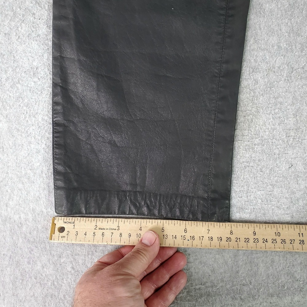 Vintage Versus Gianni Versace Leather Pants Fits 32x29 (Tag Sz 34) Black Italy - Picture 11 of 16